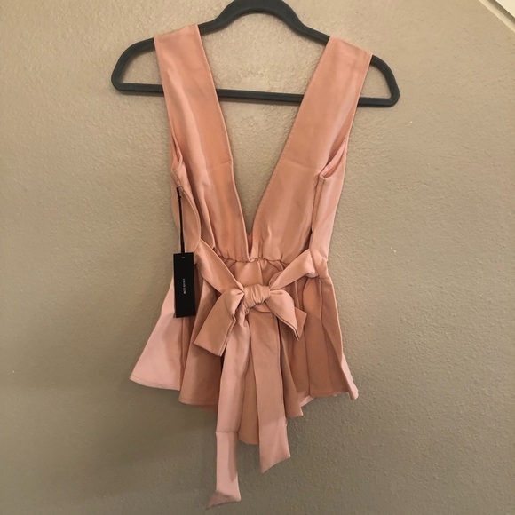 Lulus Simply Joyous Blush Sleeveless Peplum Top Size M - Picture 2 of 16